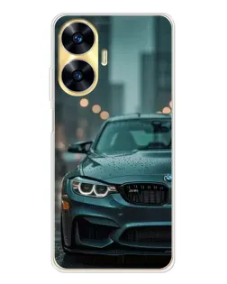 Чехол для Realme C56 с картинкой «BMW в огнях города»