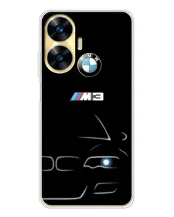 Чехол для Realme C56 с картинкой «Минималистичный принт BMW M3»