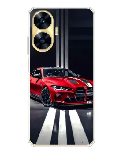 Чехол для Realme C56 с картинкой «Красная BMW на дороге» Чехол для Realme C56 с картинкой «Красная BMW на дороге»