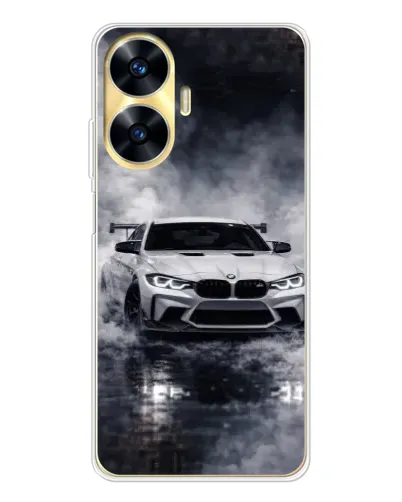 Чехол для Realme C56 с картинкой «BMW сквозь туман» Чехол для Realme C56 с картинкой «BMW сквозь туман»
