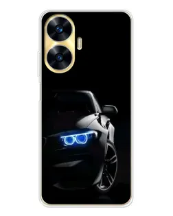 Чехол для Realme C56 с картинкой «BMW — ночной взгляд»