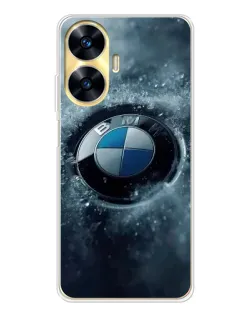 Чехол для Realme C56 с картинкой «Логотип BMW — лед»