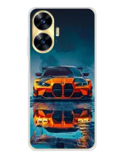Чехол для Realme C56 с картинкой «BMW — золотая эмблема»