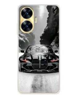 Чехол для Realme C56 с картинкой «BMW — акварельный дрифт»