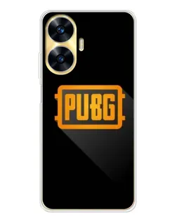 Чехол для Realme C56 с картинкой «PUBG — рамка лого»