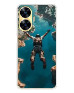 Чехол для Realme C56 с картинкой «PUBG — свободное падение»