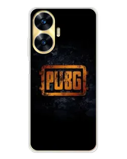 Чехол для Realme C56 с картинкой «PUBG — золотой логотип»