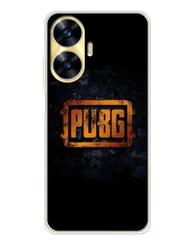 Чехол для Realme C56 с картинкой «PUBG — золотой логотип»