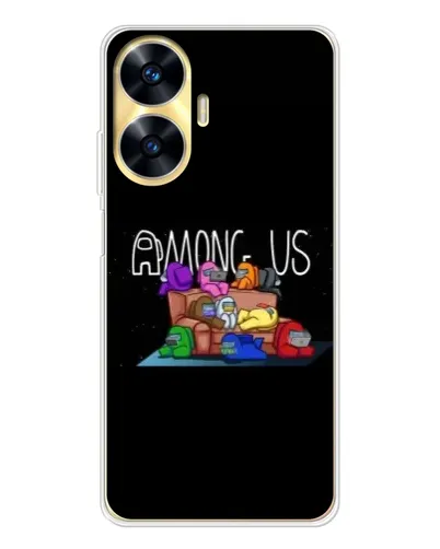 Чехол для Realme C56 с картинкой «Логотип Among Us»