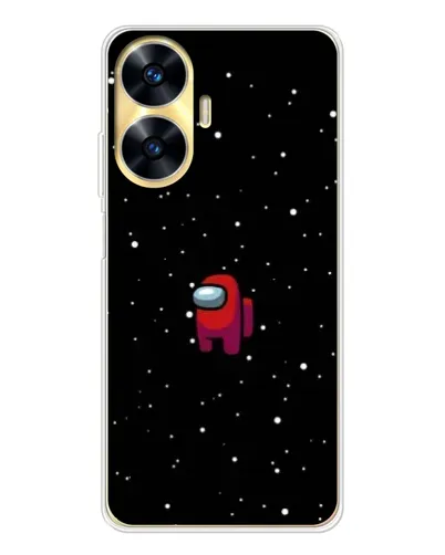 Чехол для Realme C56 с картинкой «Красный Among Us»