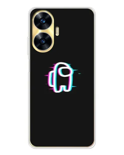 Чехол для Realme C56 с картинкой «Among Us неон»