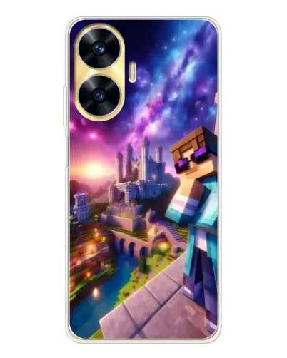 Чехол для Realme C56 с картинкой «Стив и космос» Чехол для Realme C56 с картинкой «Стив и космос»