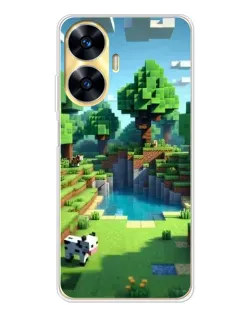 Чехол для Realme C56 с картинкой «Minecraft летний день»