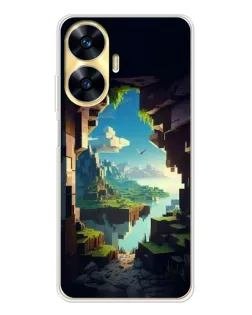 Чехол для Realme C56 с картинкой «Вид из пещеры»