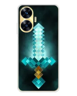 Чехол для Realme C56 с картинкой «Алмазный меч неон»