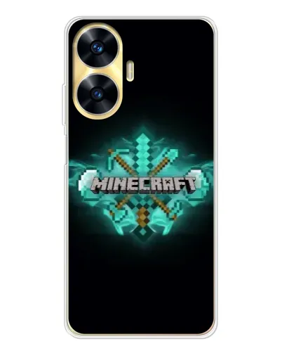 Чехол для Realme C56 с картинкой «Minecraft Diamond лого» Чехол для Realme C56 с картинкой «Minecraft Diamond лого»