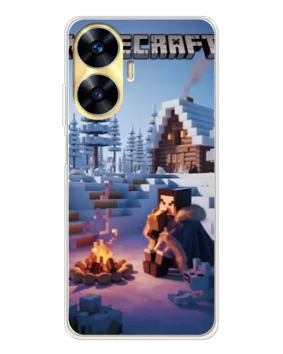 Чехол для Realme C56 с картинкой «Зимний Minecraft» Чехол для Realme C56 с картинкой «Зимний Minecraft»