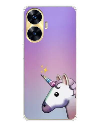 Чехол для Realme C56 с картинкой «Единорог градиент»