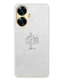 Чохол для Realme C56 з картинкою «Івана 3:16 Хрест»