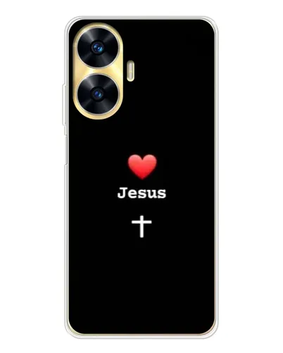 Чехол для Realme C56 с картинкой «Сердце - Jesus»