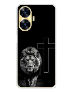 Чохол для Realme C56 з картинкою «Лев та Хрест»