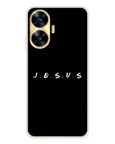 Чехол для Realme C56 с картинкой «Точки веры J.E.S.U.S.»