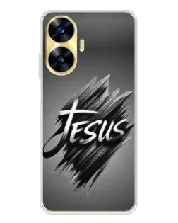 Чехол для Realme C56 с картинкой «Надпись Jesus Graffiti»