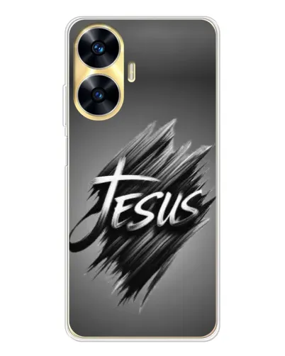 Чехол для Realme C56 с картинкой «Надпись Jesus Graffiti»