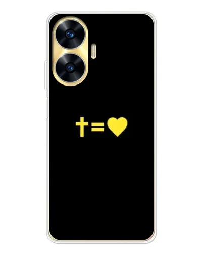 Чехол для Realme C56 с картинкой «Сердце и Крест»
