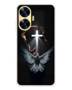 Чехол для Realme C56 с картинкой «Голубь и Свет»