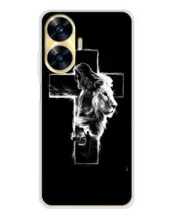 Чехол для Realme C56 с картинкой «Сияющий крест Jesus»