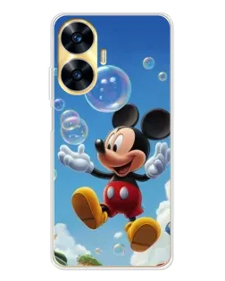 Чехол для Realme C56 с картинкой «Mickey и мыльные пузыри»