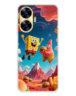 Чехол для Realme C56 с картинкой «Космический фастфуд»