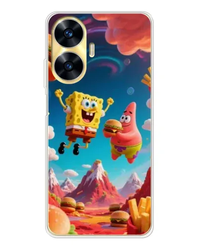Чехол для Realme C56 с картинкой «Космический фастфуд»