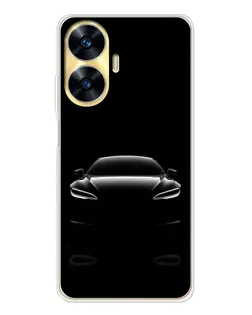 Чехол для Realme C56 с картинкой «Силуэт Tesla Night»