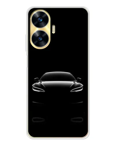 Чехол для Realme C56 с картинкой «Силуэт Tesla Night»