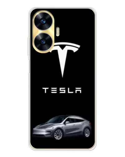 Чехол для Realme C56 с картинкой «Tesla Model Y»