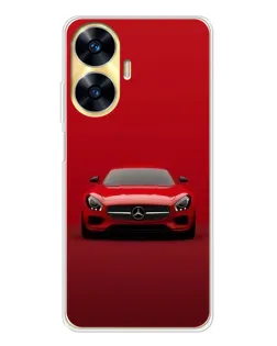 Чехол для Realme C56 с картинкой «Красный Mercedes AMG»