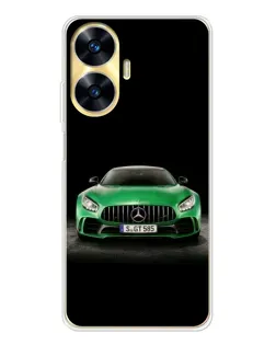 Чехол для Realme C56 с картинкой «Mercedes — неоновый лого»