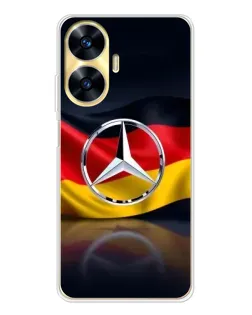 Чехол для Realme C56 с картинкой «Mercedes — флаг Германии»
