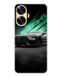 Чехол для Realme C56 с картинкой «Темный Mercedes AMG»