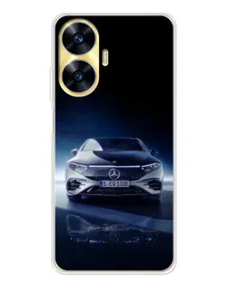Чехол для Realme C56 с картинкой «Ночной Mercedes EQ»