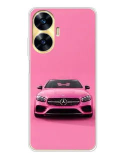 Чехол для Realme C56 с картинкой «Розовый Mercedes AMG»