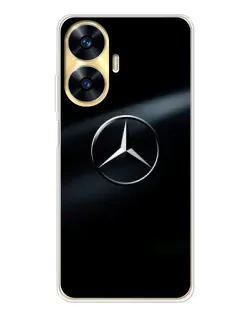 Чехол для Realme C56 с картинкой «Mercedes на металле»