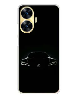 Чехол для Realme C56 с картинкой «Mercedes — силуэт авто»