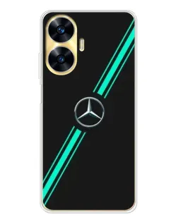 Чехол для Realme C56 с картинкой «Спортивные линии Mercedes»