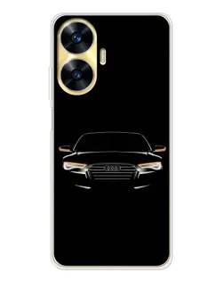 Чехол для Realme C56 с картинкой «Audi — ночной контур»