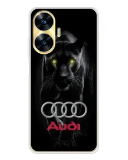 Чехол для Realme C56 с картинкой «Пантера и Audi»