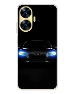 Чехол для Realme C56 с картинкой «Audi в неоне»