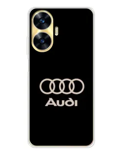 Чехол для Realme C56 с картинкой «Audi — золотой логотип»